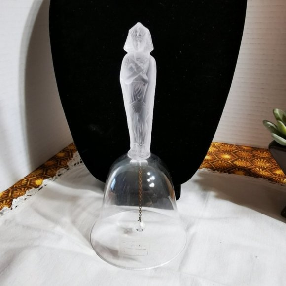 Vintage Schmid Hand Blown Frosted Glass Pharaoh Egyptian Bell - Picture 1 of 11
